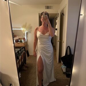 Lulu's Elegant White Wedding Dress